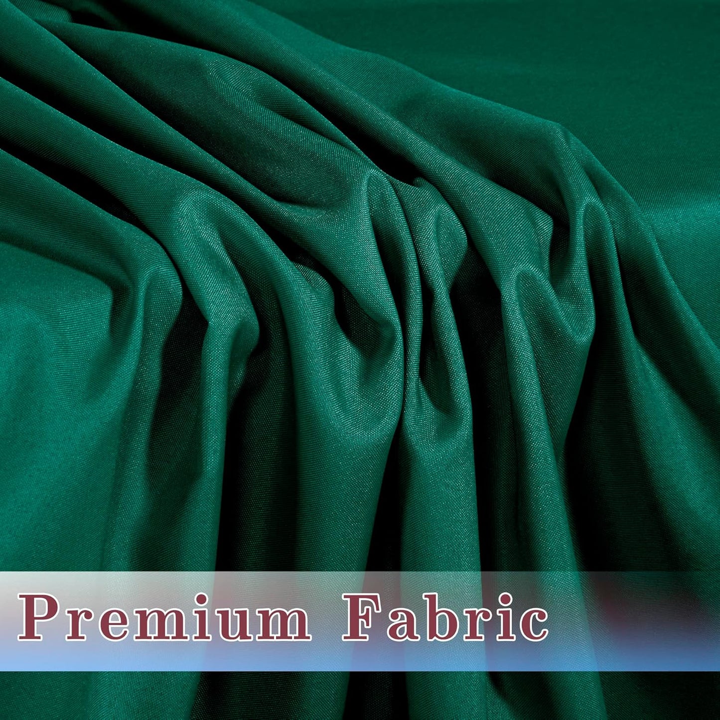HolidayIdeas Fitted Green Table Covers - 96 x 30 Inch - 2 Pack Rectangle Tablecloths for 8 Foot Folding Tables, Polyester Fabric Table Cloth for Craft Show, Trade Show, Graduation Party