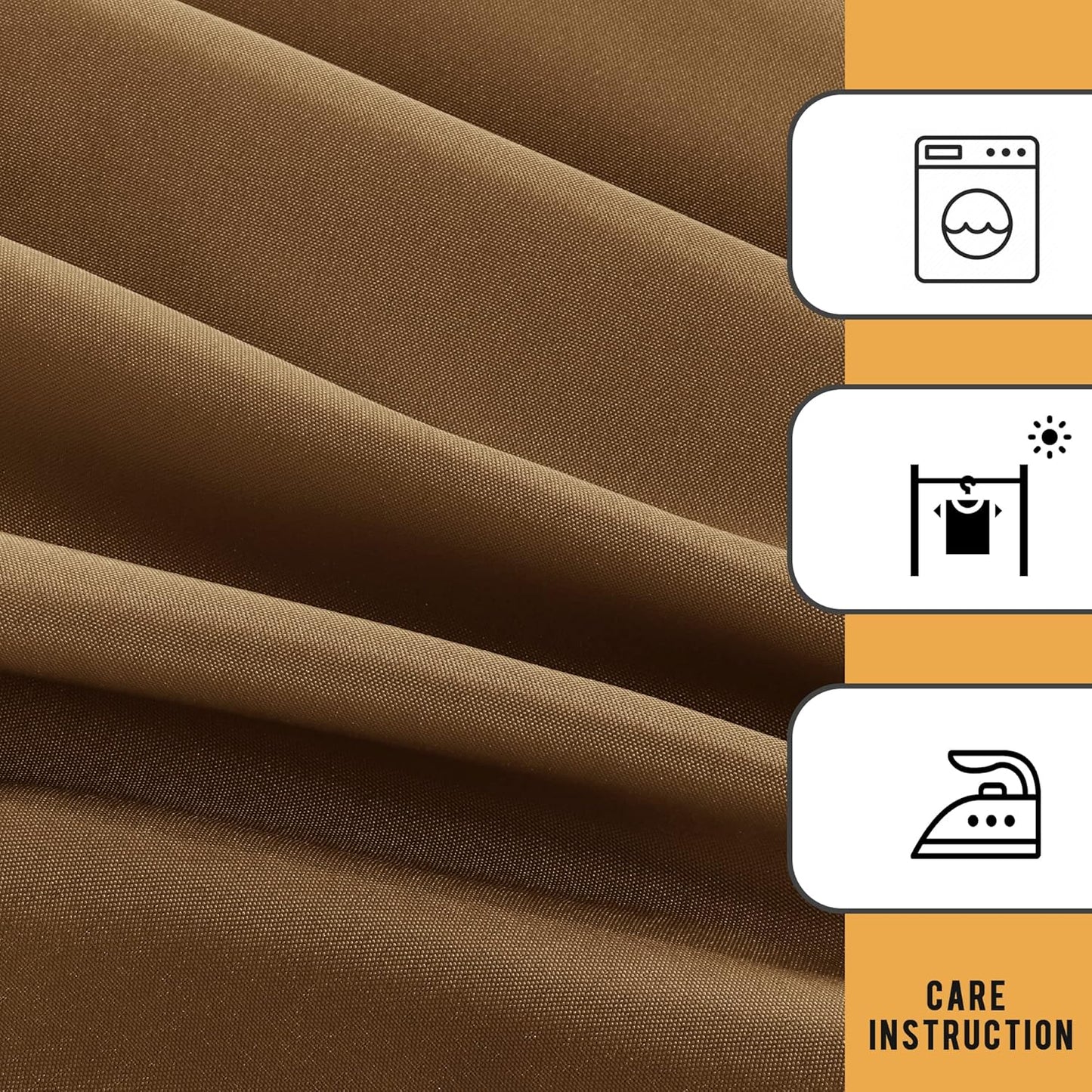 Obstal 2 Pack 8ft Tablecloths for Rectangle Tables - Water Resistant Washable Fabric Polyester Rectangle Table Cover Protector for Wedding, Banquet and Trade Shows, 96L x 30W Inches, Coffee