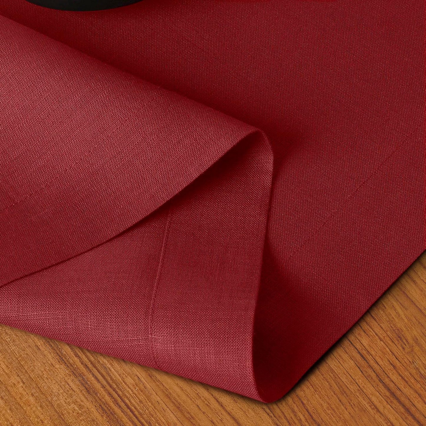 D'Moksha Homes Linen Red Table Runner 132 Inches Long - 100% Pure Linen Extra Long Table Runner 14 x 132 Inch for Fall, Autumn and Halloween - Machine Washable