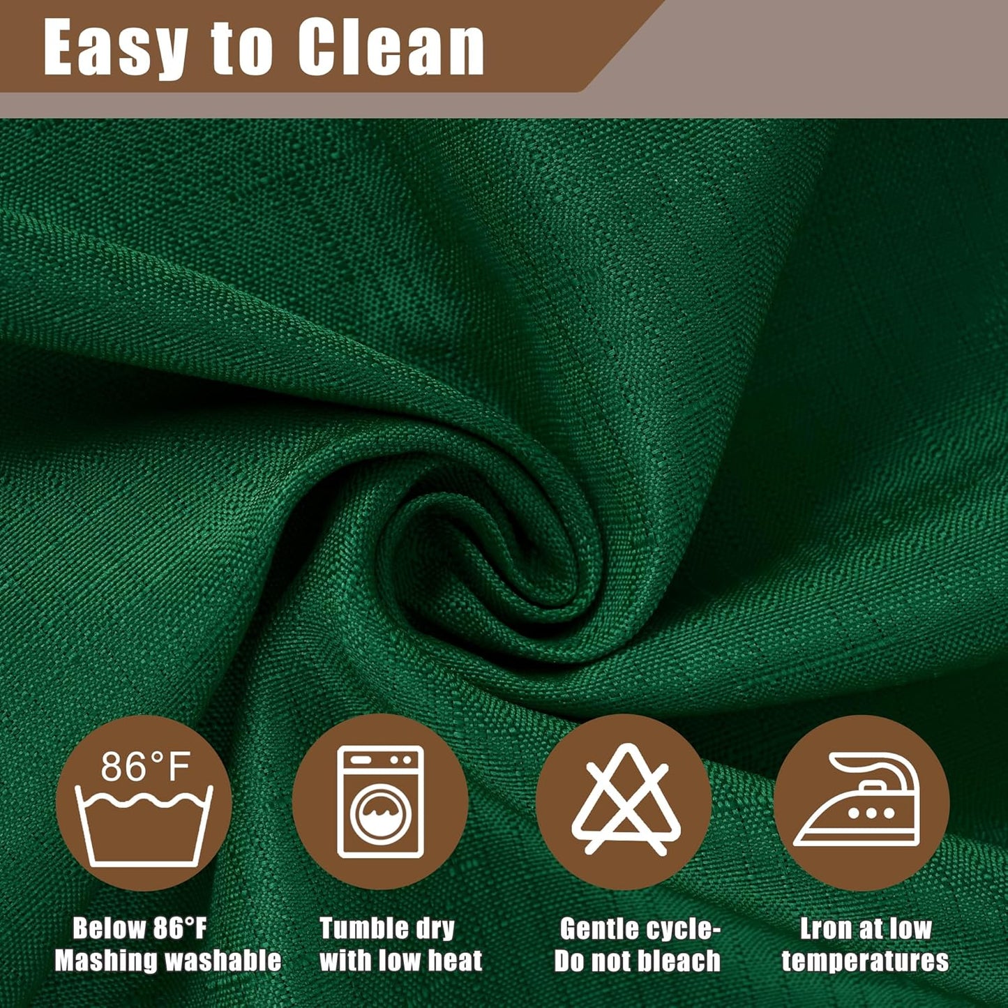 Fitable 2 Pack Faux Linen Christmas Tablecloths, Burlap Textured Fabric Table Cloth Rectangle, Decorative Table Covers for Winter Holiday Dinner Party Farmhouse (Hunter Green, 60 x 84 Inch)
