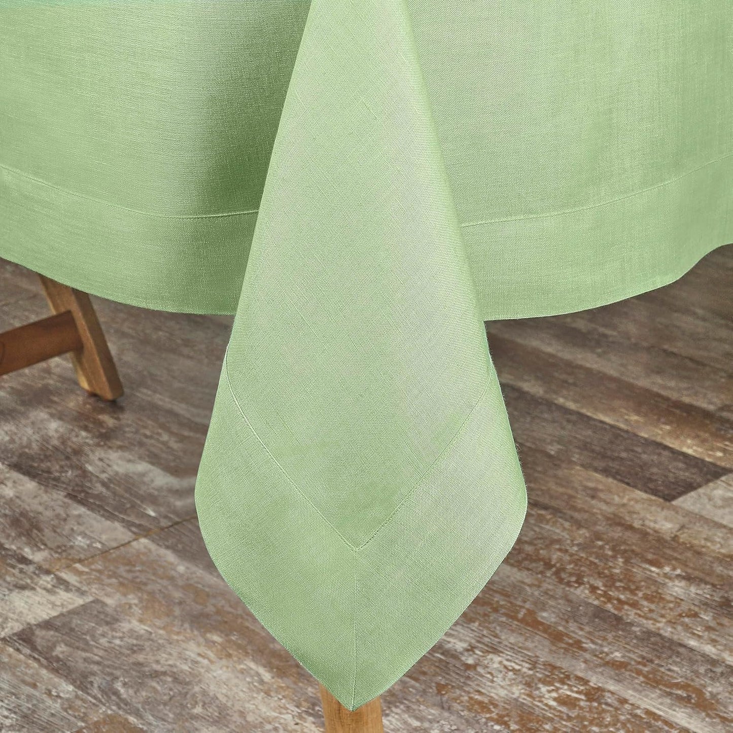 D'Moksha Homes Sage Green Linen Tablecloth 54 x 72 Inch - 100% Pure Linen Tablecloth for Rectangle Tables - Machine Washable Table Cloth for Fall, Autumn and Halloween