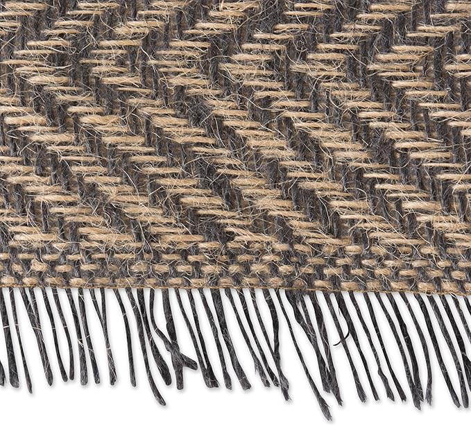 DII Jute Burlap Collection Kitchen Tabletop, Table Runner, 14x108, Chevron Gray