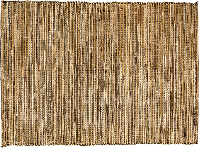 Saro Lifestyle Melaya Collection Shimmering Woven Nubby Placemat (Set of 4), 14"x20", Gold