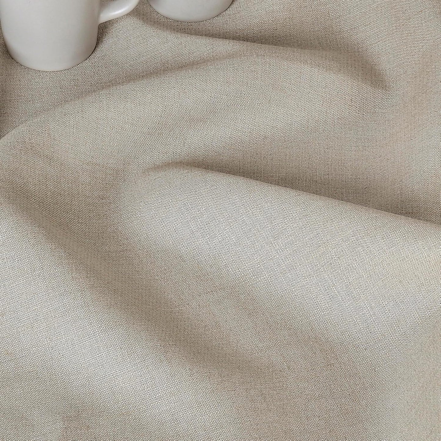 D'Moksha Homes Natural Linen Tablecloth 60 x 156 Inch - 100% Pure Linen Tablecloth for Rectangle Tables - Machine Washable Table Cloth for Fall, Autumn and Halloween