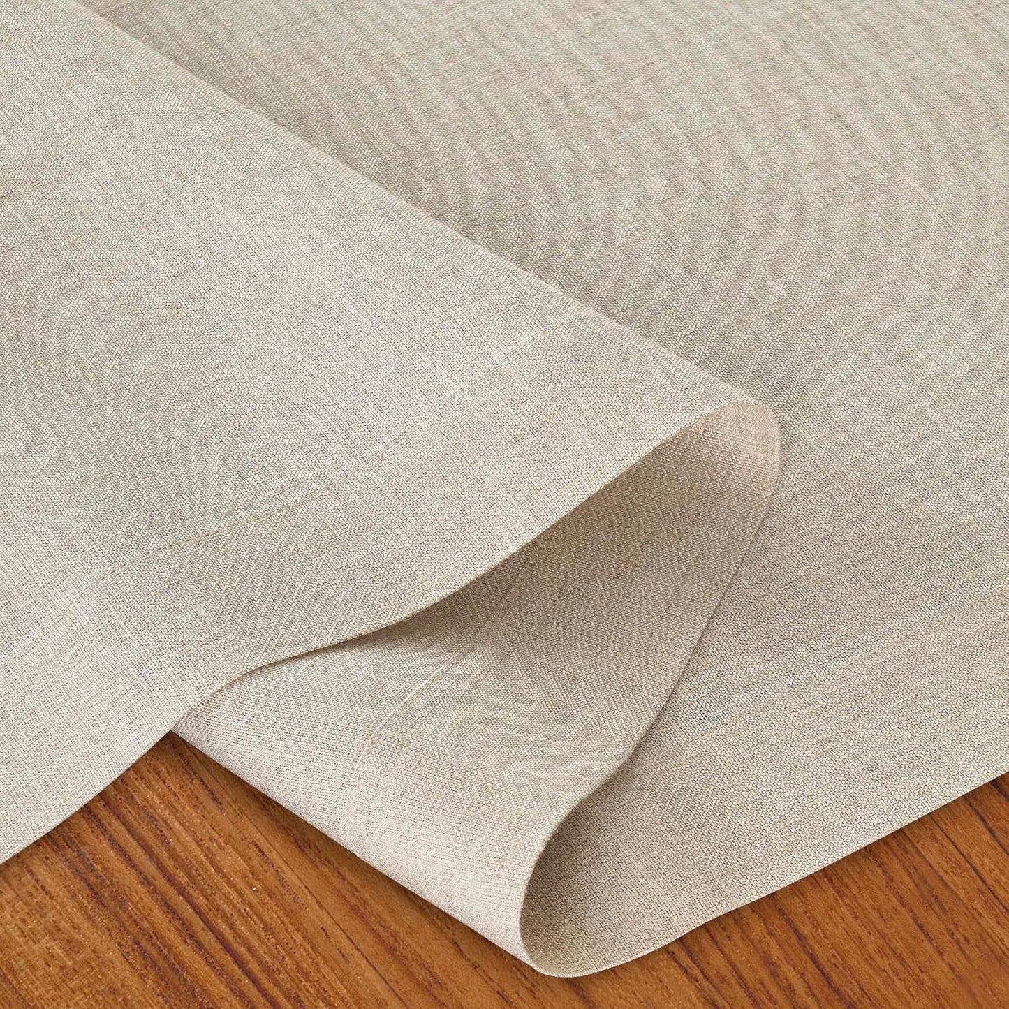 D'Moksha Homes Linen Light Natural Table Runner 72 Inches Long - 100% Pure Linen 14 x 72 Inch Table Runner for Dining, Fall, Autumn and Halloween - Machine Washable