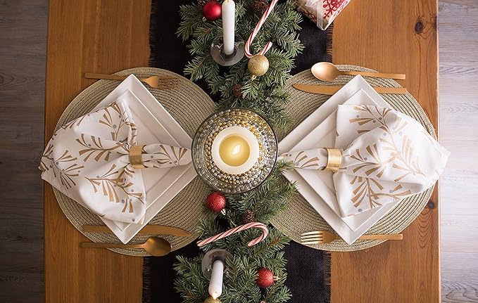 DII Jute Burlap Collection Kitchen Tabletop, Table Runner, 15x74, Solid Black