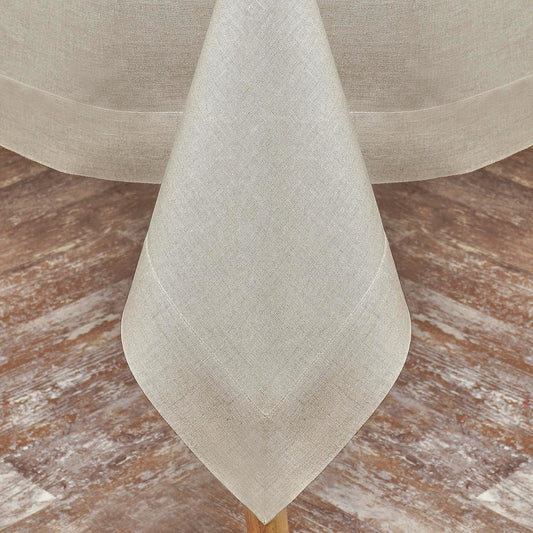 D'Moksha Homes Natural Linen Tablecloth 60 x 120 Inch - 100% Pure Linen Tablecloth for Rectangle Tables - Machine Washable Table Cloth for Fall, Autumn and Halloween