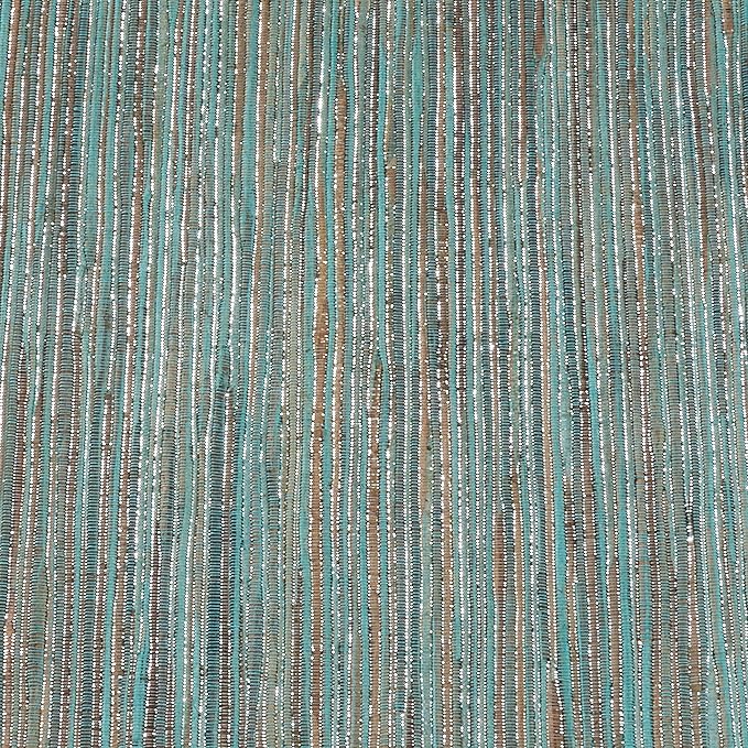 Saro Lifestyle Melaya Collection Shimmering Woven Nubby Table Runner, 16"x72", Turquoise