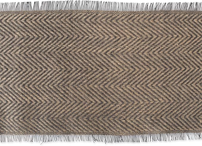 DII Jute Burlap Collection Kitchen Tabletop, Table Runner, 14x72, Chevron Gray