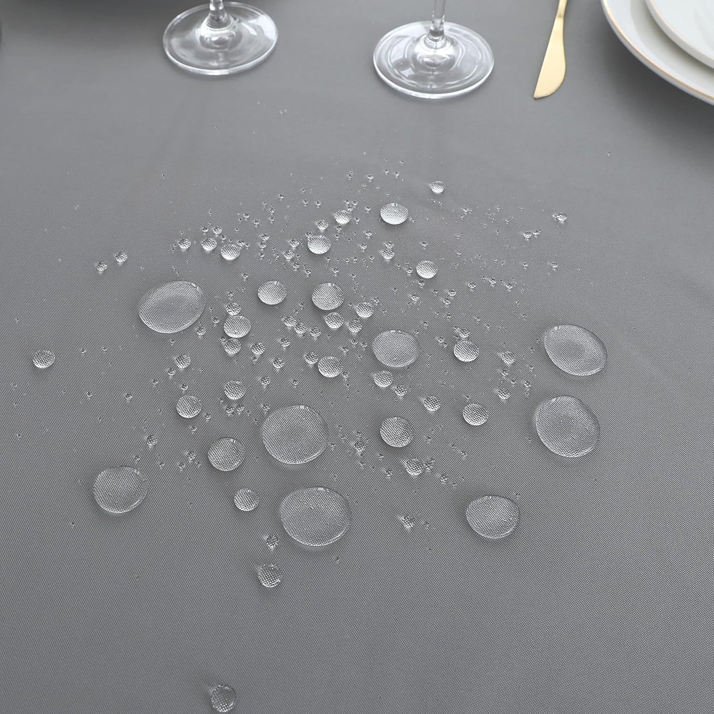 FOLINS&HOME Light Grey Square Tablecloth 54 x 54 Wrinkle Free Waterproof Polyester Table Cloths, Spillproof Heavy Duty and Washable Table Cover for Party, Banquet, Indoor and Outdoor-Rectangle/Oblong