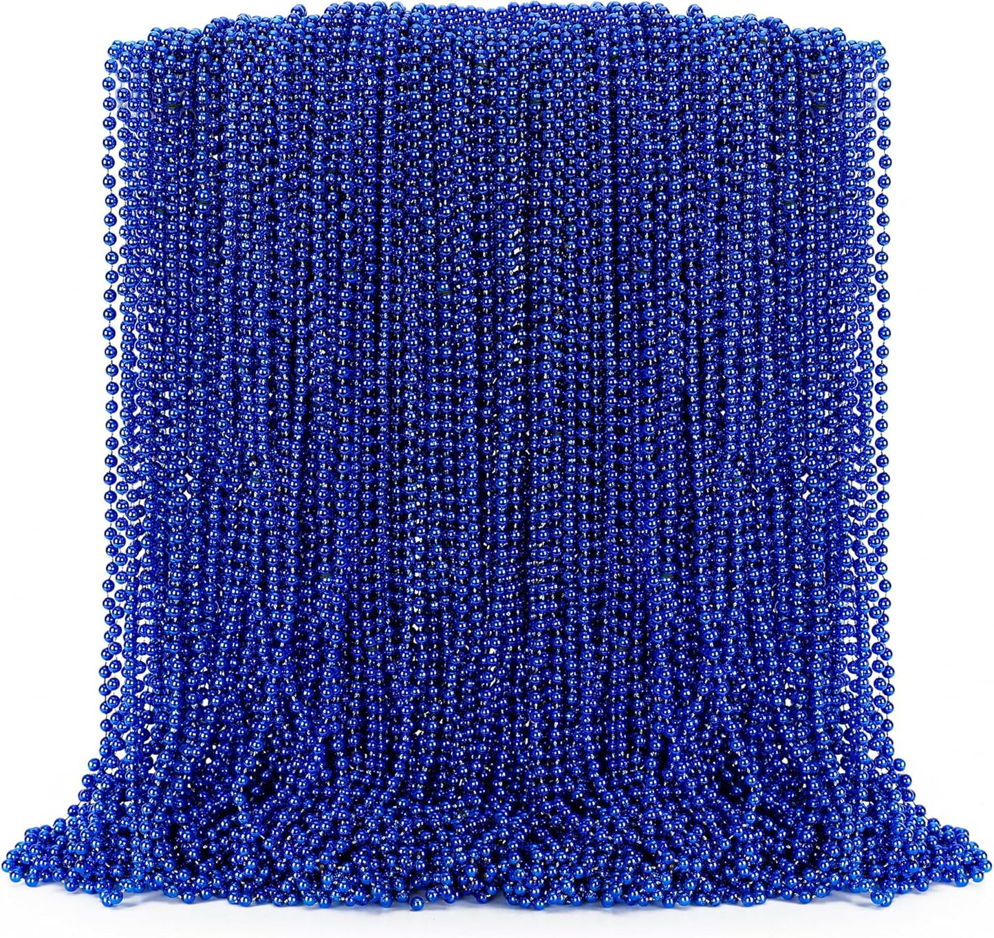 100PCS Mardi Gras Beads Necklace, Blue Bead Necklaces Stuff Bulk, 33" Christmas Necklace Party Supplies, Festival Parade Throw Accessories for Wedding Birthday Pirate Theme Party Baby Shower Decor