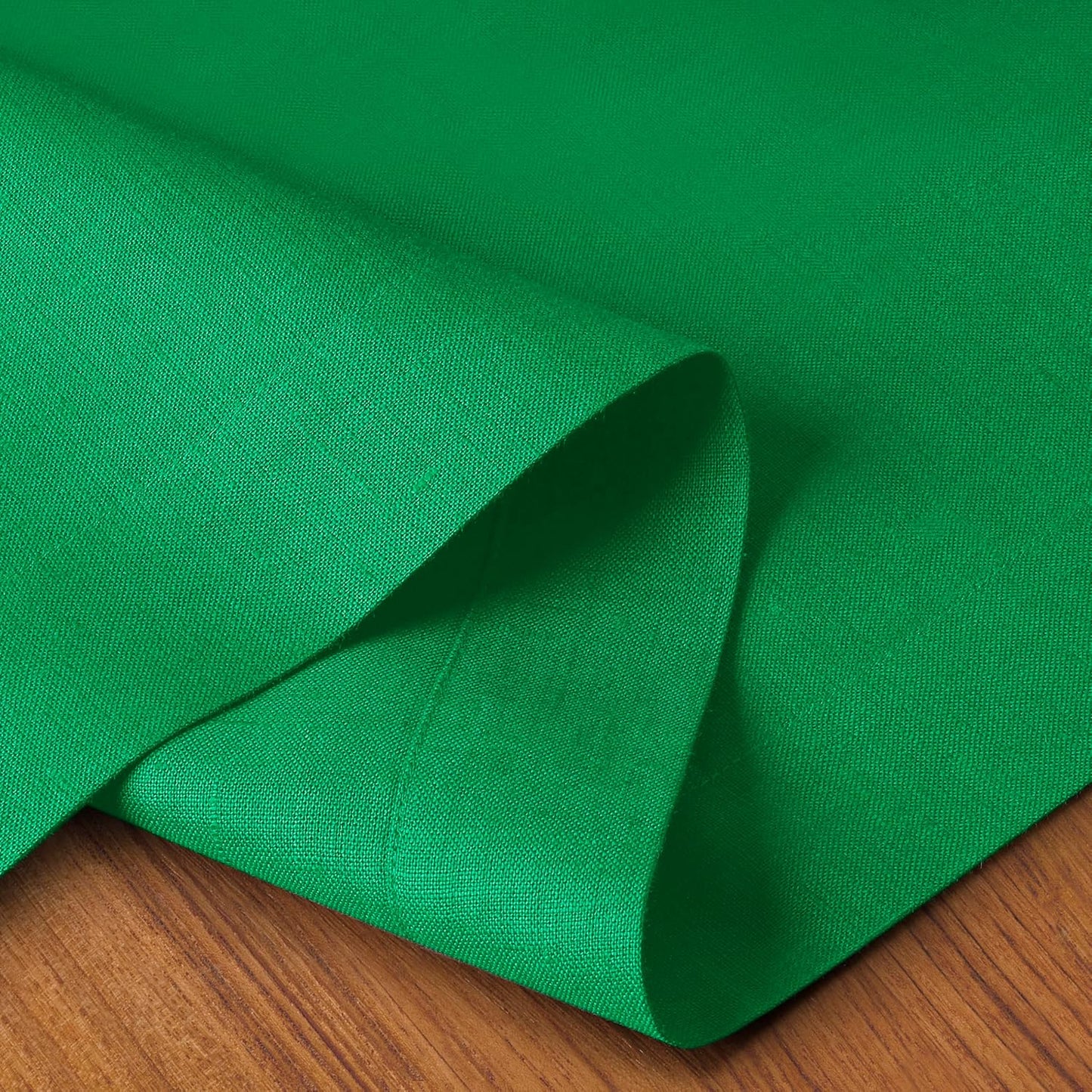 D'Moksha Homes Linen Kelly Green Table Runner 120 Inches Long - 100% Pure Linen Dining Table Runner 14 x 120 Inch for Fall, Autumn and Halloween - Machine Washable