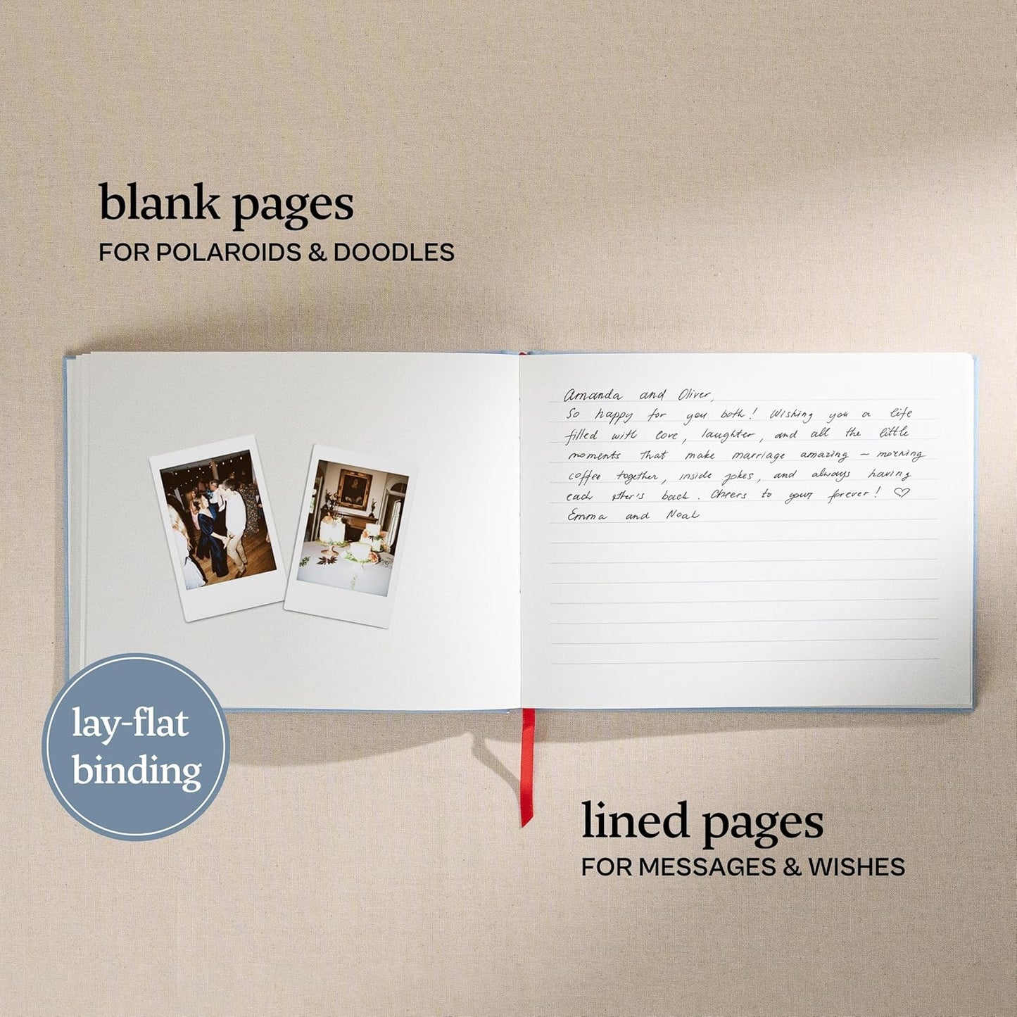Kunitsa Co. Wedding Guest Book - Blank Sign in Book for Special Occasions, Something Blue Cover