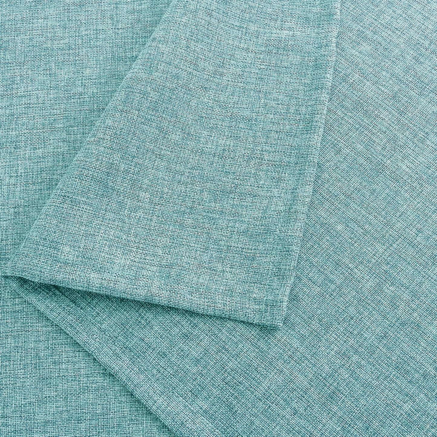 Hiasan 2 Pack Faux Linen Rectangle Tablecloth - Wrinkle and Stain Resistant Washable Table Cloth for Kitchen Dining Room Holiday Table Cover for Party Dinner, Aqua, 60 x 84 Inch