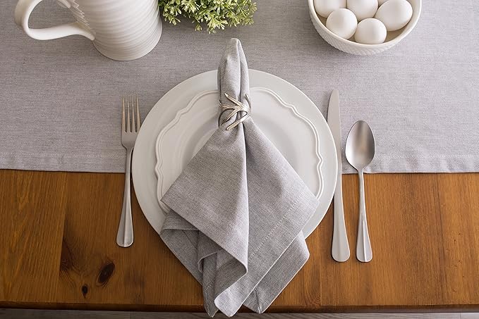 DII Chambray Kitchen, Tabletop Collection, Stone, 14x72 Table Runner