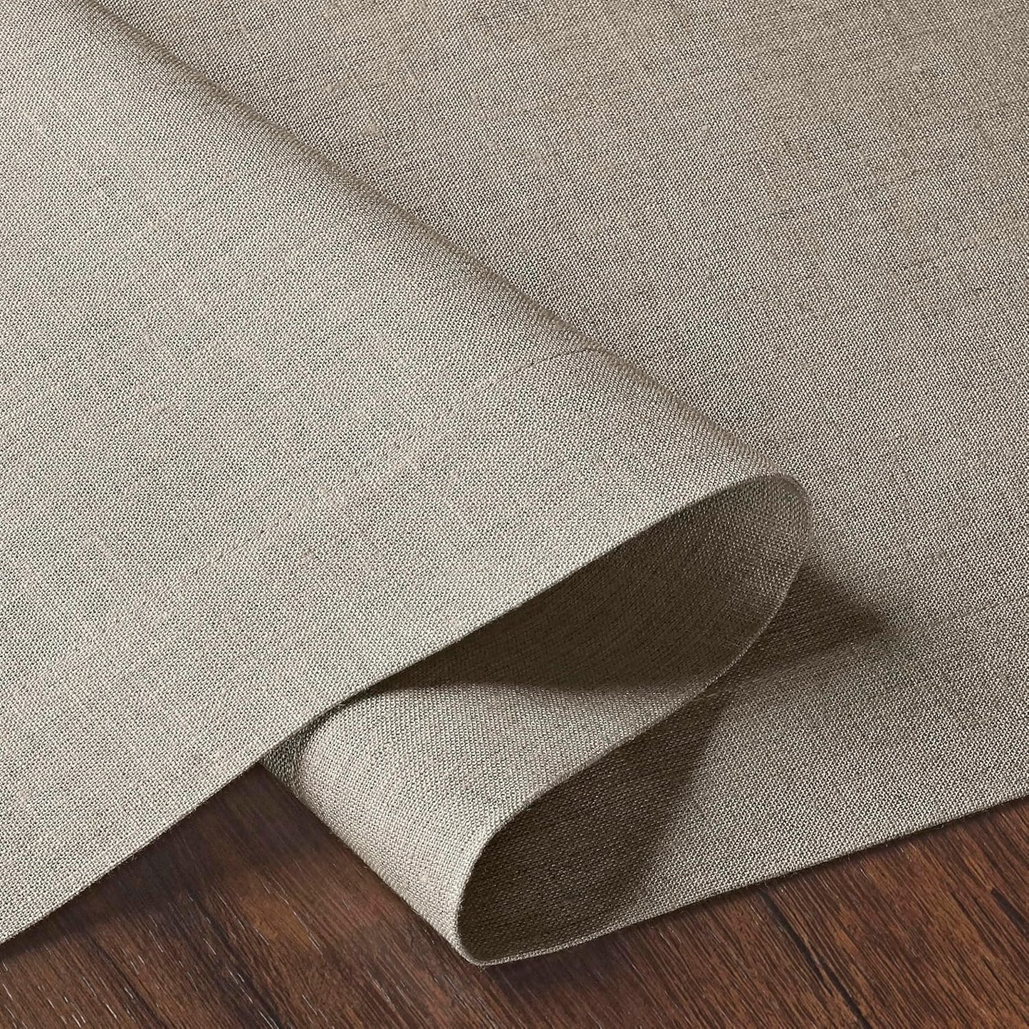 D'Moksha Homes Linen Natural Table Runner 48 Inches - 100% Pure Linen Small Table Runner 14 x 48 Inch for Coffee Tables, Dresser, Fall, Autumn and Halloween - Machine Washable