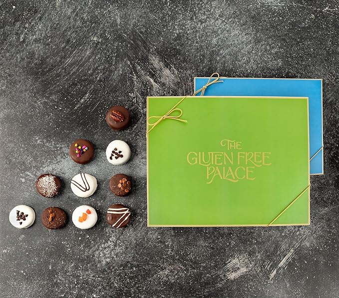 Gluten Free Palace Holiday Gift Basket – Vegan Gluten Free Chocolate Covered Cookies – Gourmet Cookie Gift for Christmas, Thanksgiving & New Year – Delicious Holiday Treats for Men & Women (20 Count)