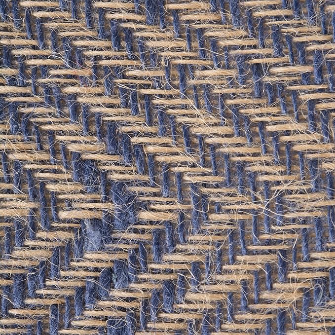 DII Jute Burlap Collection Kitchen Tabletop, Table Runner, 14x72, Chevron Blue