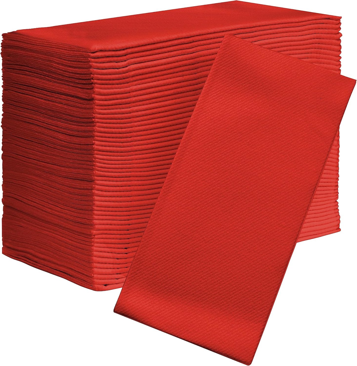 American Homestead Paper Napkins – Disposable Linen-Like Dinner Napkins for Weddings, Parties & Restaurants – 15.75" x 15.75" Red, 100 Count Bulk Pack