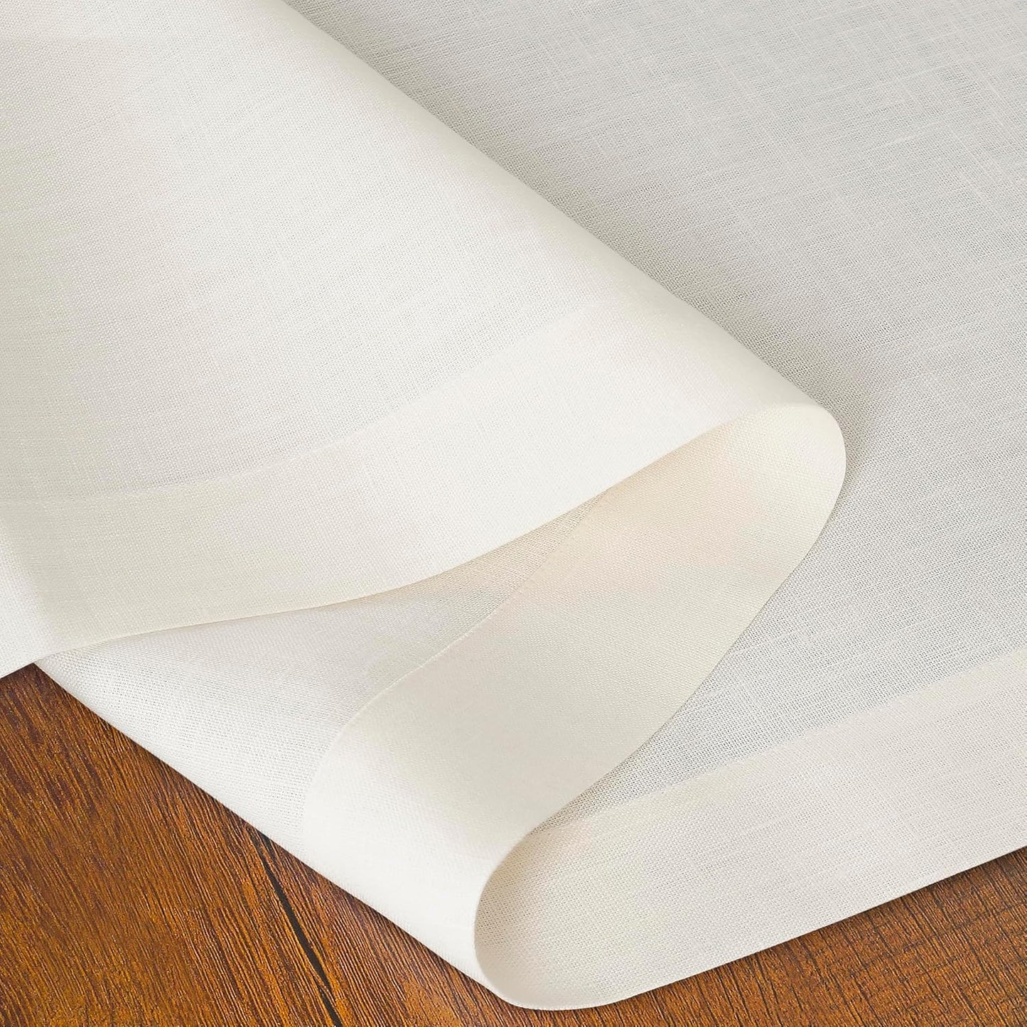 D'Moksha Homes Linen Ivory Table Runner 60 Inches - 100% Pure Linen Short Table Runner 14 x 60 Inch for Coffee Tables, Dresser, Fall, Autumn and Halloween - Machine Washable