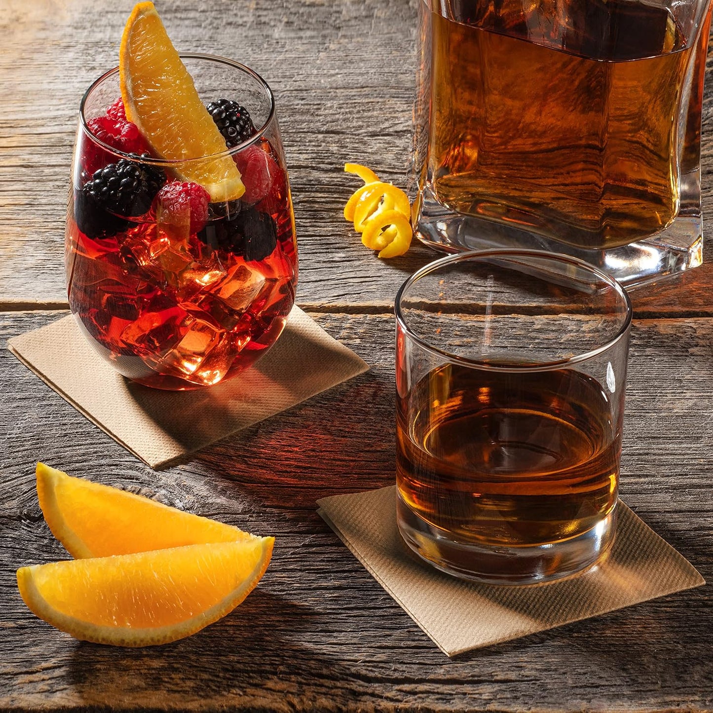 AMERICAN HOMESTEAD Sand Cocktail Napkins - Premium 4.75"x4.75" Disposable Linen-Like Beverage Napkins - Bulk Square Party Bar Serviettes for Weddings, Parties, Events, and Everyday Use - 100 Count