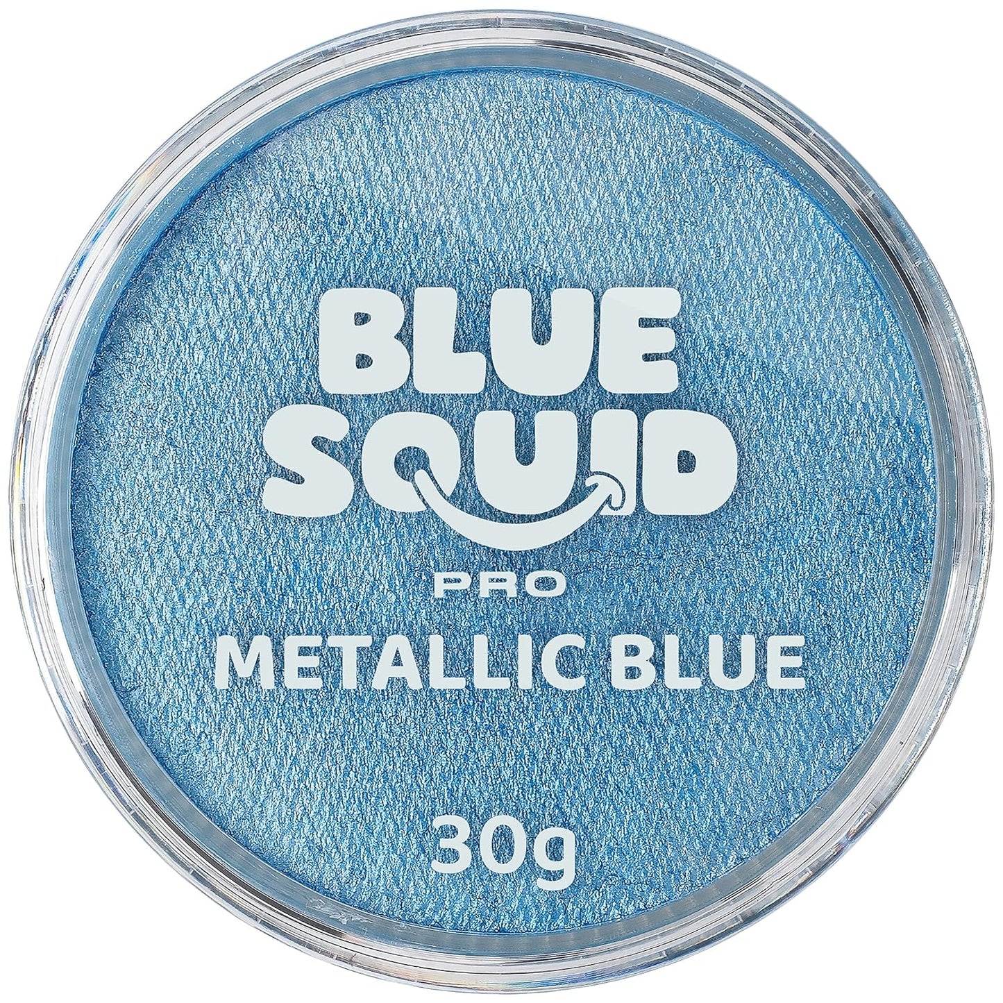 Blue Squid Face Paint Water Based Single Cake Professional Face Paint & Body Paint - Water Activated, Kids Adults Face Painting for Costume, Halloween Makeup, Cosplay - Metallic Blue Face Paint 30g