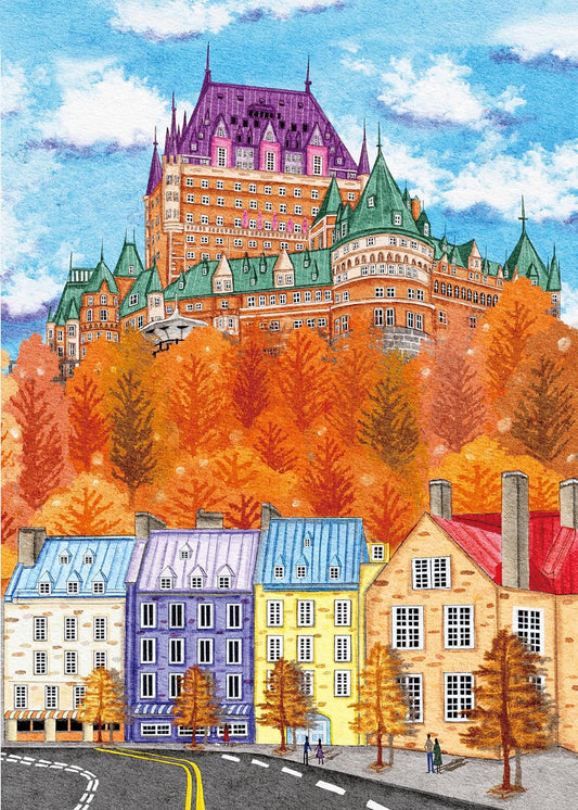 Autumn in Old Quebec 1000-Piece Jigsaw Puzzle for Adults –Challenging Vibrant Fall Streets Art, Premium Matte Finish, 27.56 x 19.68 Inches, Perfect for Game Nights