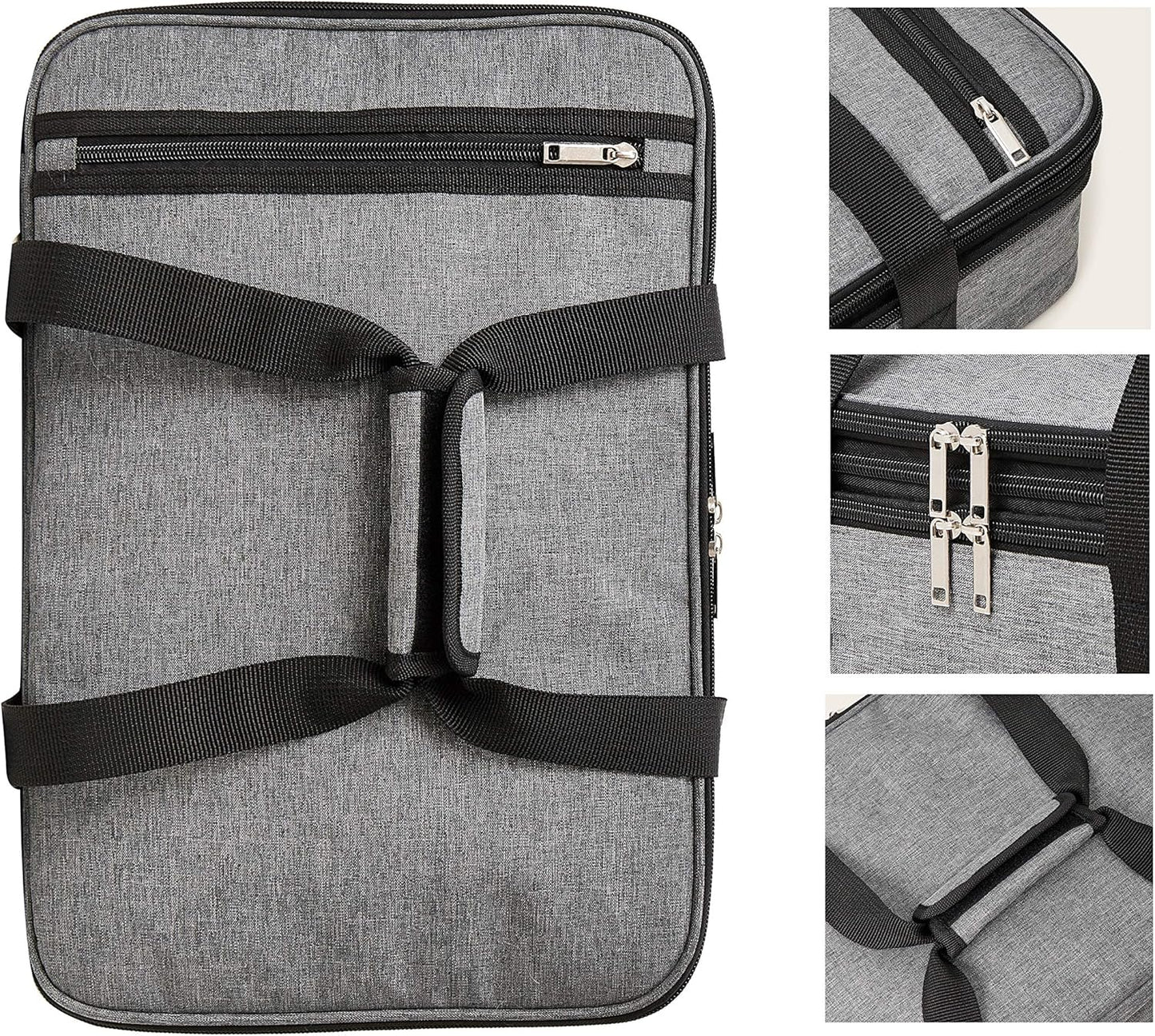 Insulated Casserole Carrier Fit 9"x13" Lasagna Baking Dish for Hot or Cold Food Transport,Thermal Lunch Warmer Tote Bag Upgrade add Fixing Strap for Gathering,Camping,Travel,Cookouts,Parties-Grey