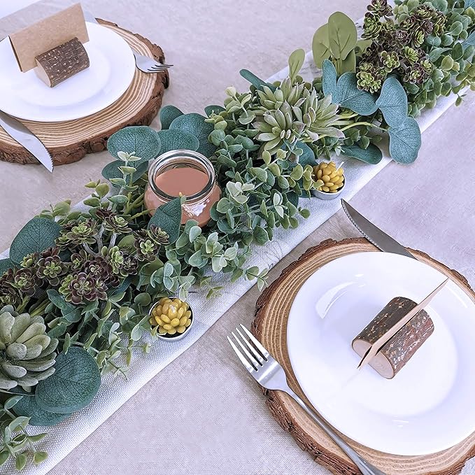 8.3' Long Faux Eucalyptus Greenery Garland - Silver Dollar Eucalyptus for Wedding Arch, Swag, Backdrop, Doorways, Mantel, Table Runner - Indoor/Outdoor