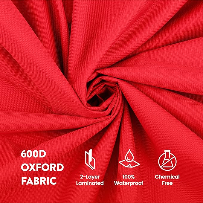 ZOBER 600D Oxford Fabric Christmas Tree Storage Bag - Fits 7.5 Ft Artificial Trees - Tear Proof Waterproof Christmas Tree Bag For Storage Box For Xmas - Strong, Durable Handles - Card Slot - Red