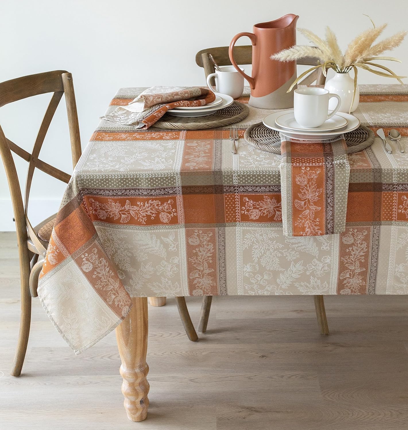Benson Mills Heirloom Harvest Yarn Dyed Jacquard Fabric Table Cloth, Fall, Harvest and Thanksgiving Tablecloth (52" X 70" Rectangular, Heirloom Harvest)