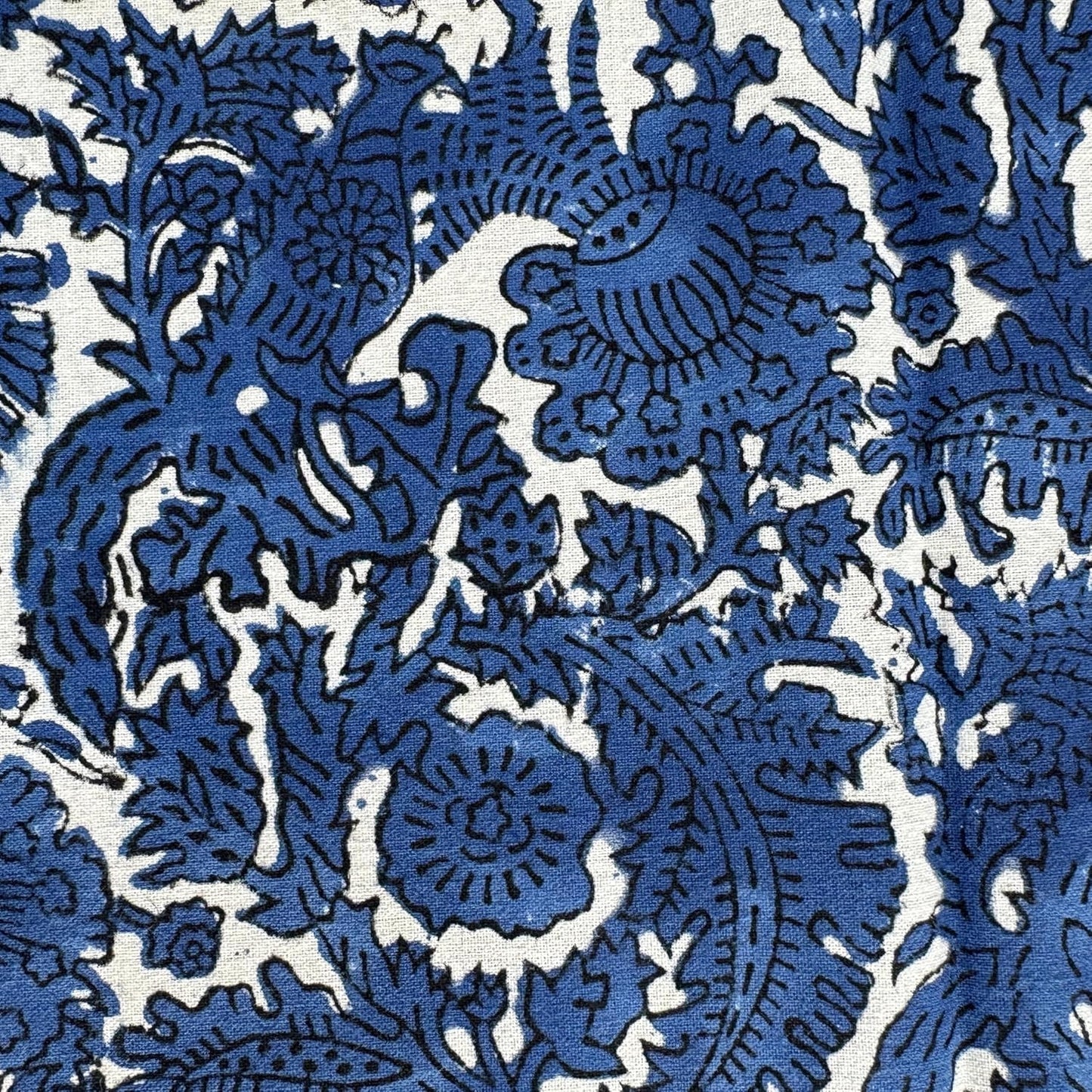 ATOSII Paradise Blue 100% Cotton Rectangle Summer Tablecloth, Handblock Floral Print Linen Table Cloth for Kitchen Dining I Parties, Weddings, Outdoors, 60 X 108 Inches I 8 Seater