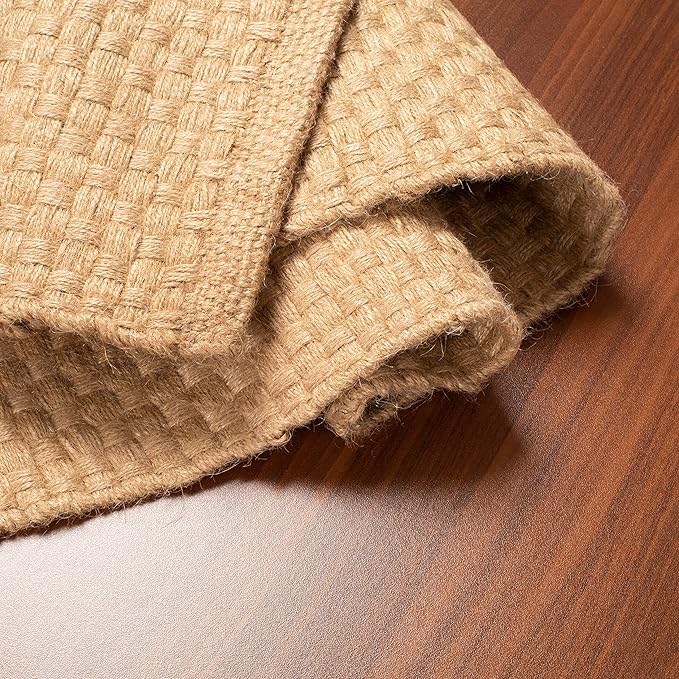 Lightnpro Reversible Jute Woven Table Runner - Farmhouse Burlap, Eco-Friendly Rustic Vintage Dining Decor, Natural Jute Table Décor for Christmas Holiday New Year Table - 13x72 Inch, Natural Color