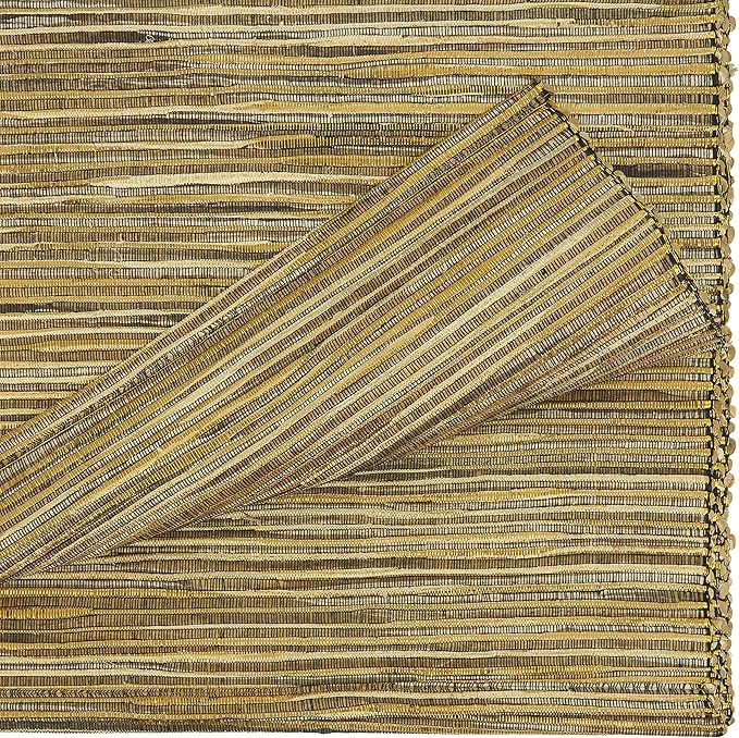 Saro Lifestyle Melaya Collection Shimmering Woven Nubby Table Runner, 14"x90", Gold