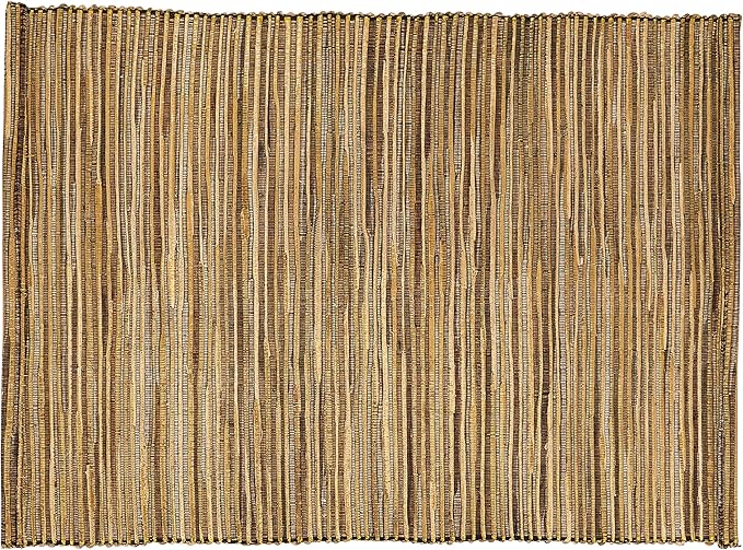 Saro Lifestyle Melaya Collection Shimmering Woven Nubby Placemat (Set of 4), 14"x20", Gold