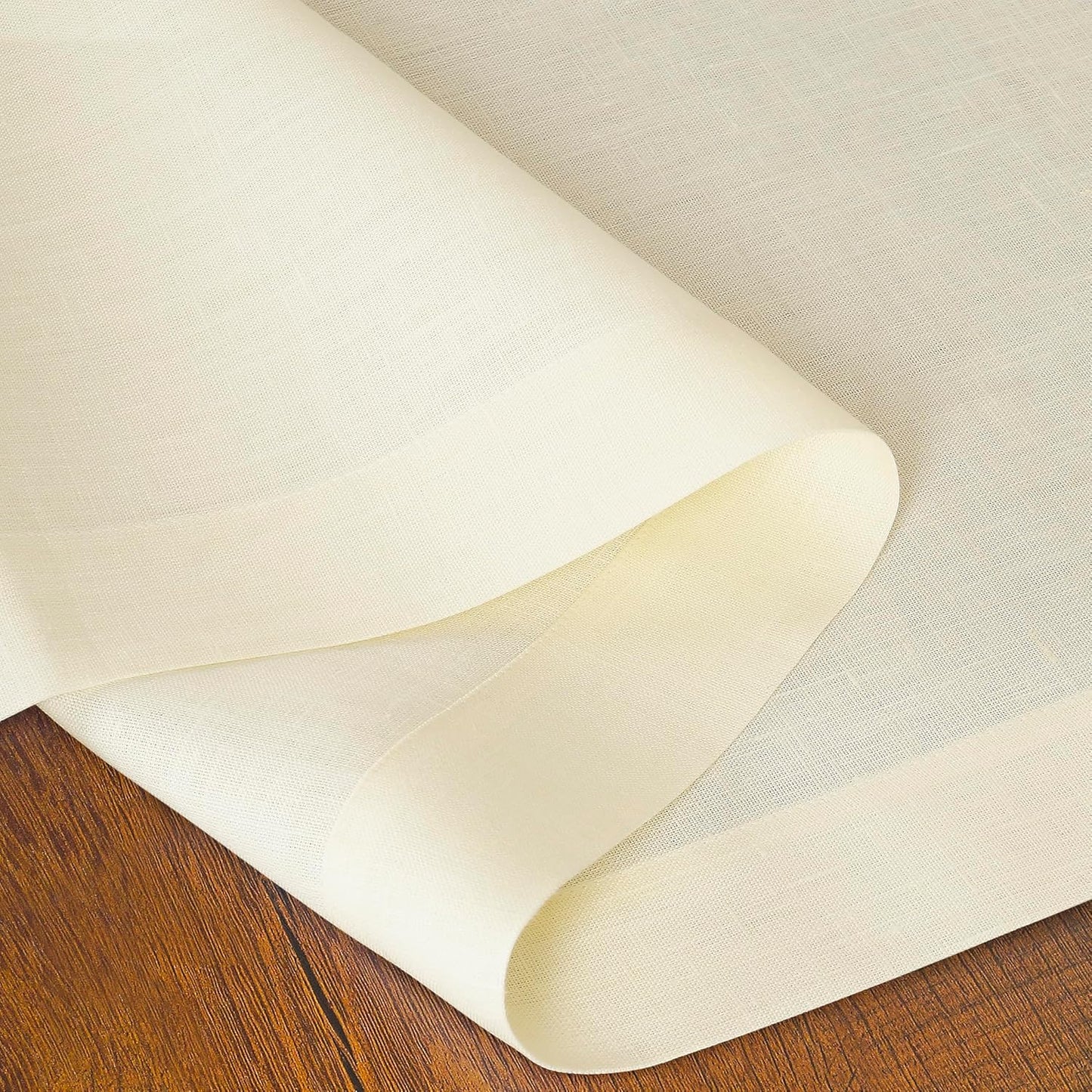 D'Moksha Homes Linen Cream Table Runner 120 Inches Long - 100% Pure Linen Dining Table Runner 14 x 120 Inch for Fall, Autumn and Halloween - Machine Washable