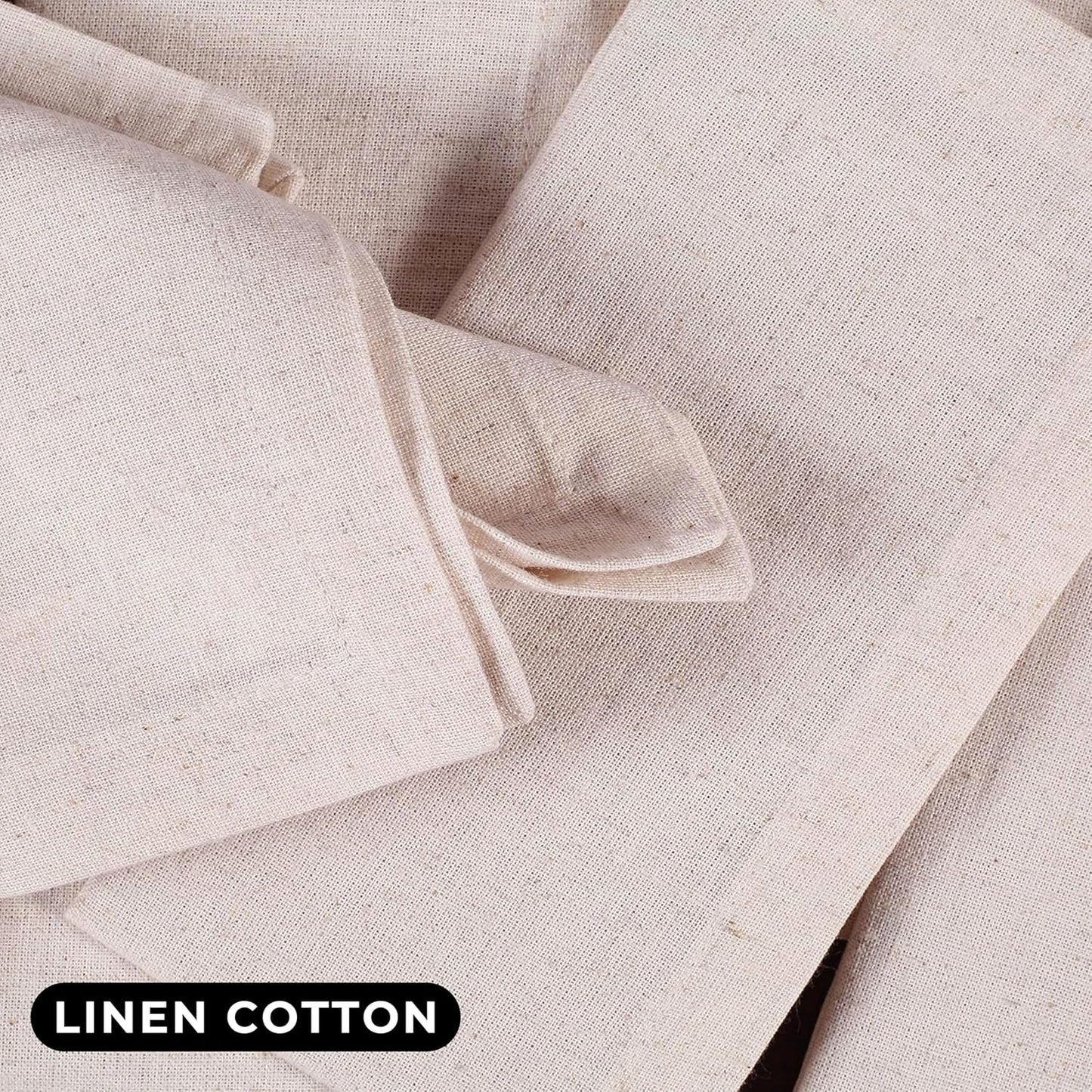 Bedding Craft Linen Flax Cotton Cloth Dinner Napkins Set of 12 – 18x18 Natural Hemstitched Reusable Fabric Napkins for Weddings, Parties, Dinners & Table Décor – Elegant & Durable