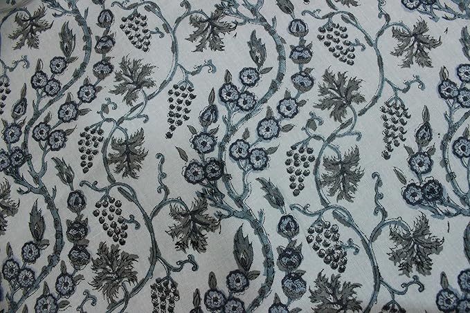 Ridhi Hand Block Print Baby Blue Eyes Rectangle Cotton Tablecloth 160" x 72" Reusable Table Cover Decorative Everyday Use for Dining, Farmhouse, Home Gift for Spring, Easter, Valentine