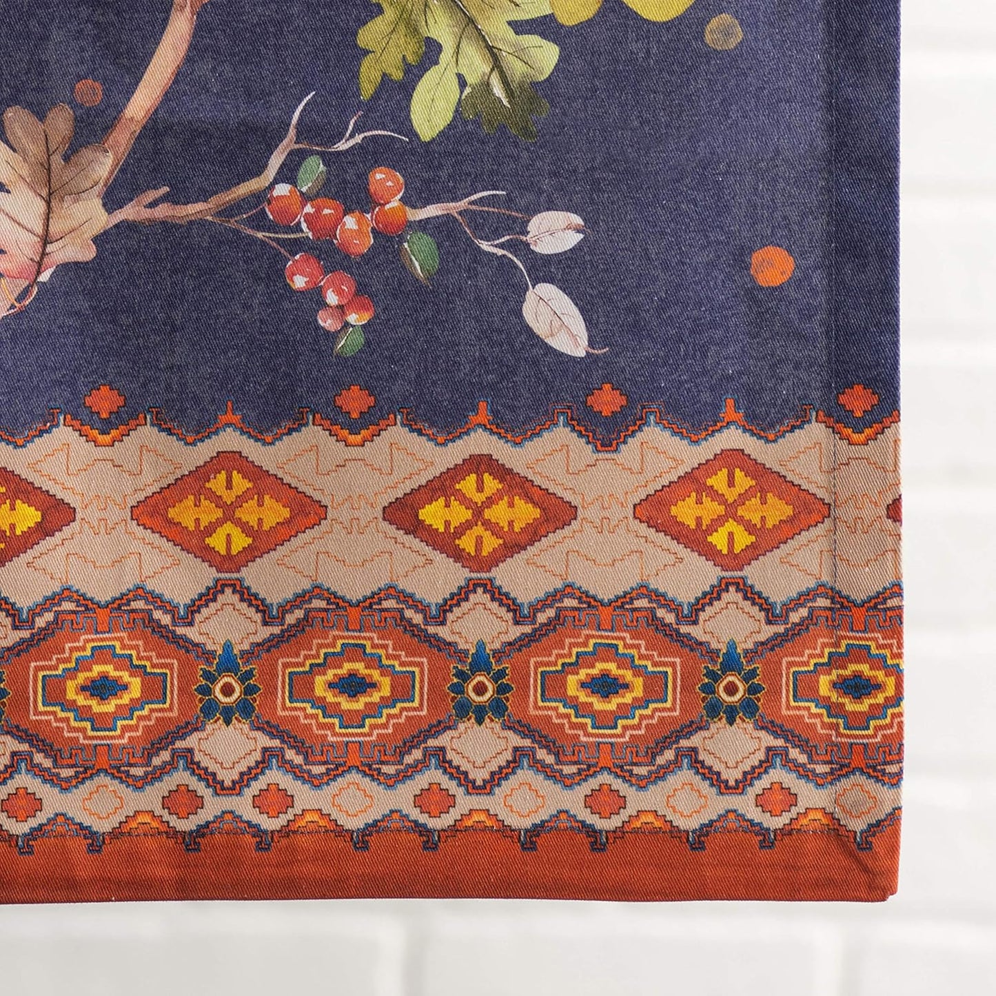 Maison d' Hermine Table Runner 100% Cotton Single Layer Table Runners 60 inches Long for Thanksgiving Christmas Decorations Home Kitchen Dining Party Wedding (Kelim - Infinity, 14.5" x 60")