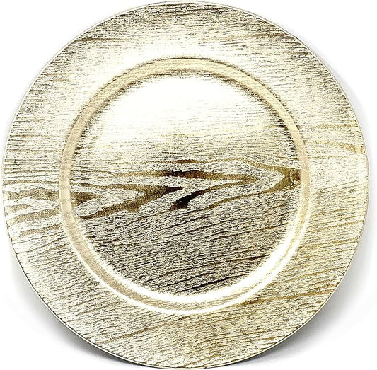 allgala Heavy Quality Round Charger Plates - Chargers for Dinner Plates - Set of Charger Plates for Table Decor - Ideal for Weddings, Thanksgiving Parties & Holidays - Grain Gold (13-Inch 48-Pack)