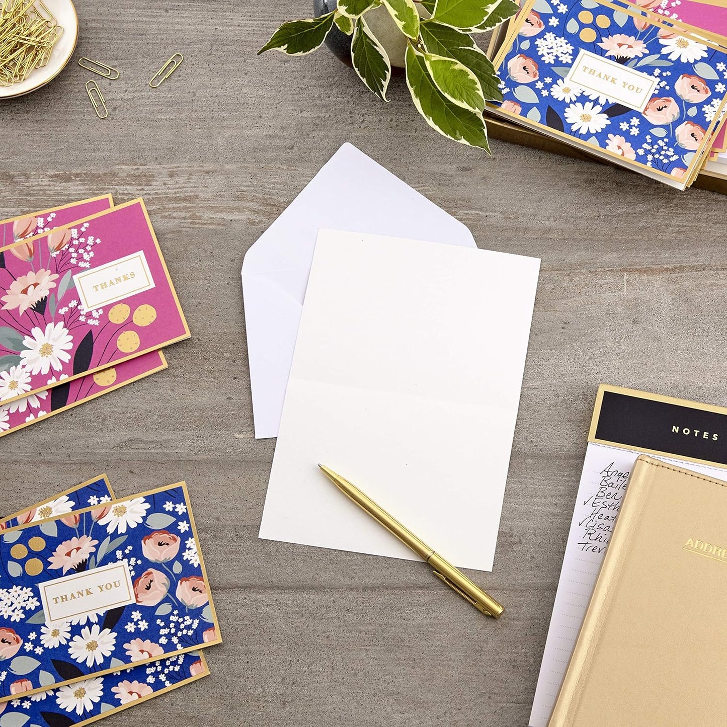 Hallmark Thank You Cards Assortment, Pink and Blue Floral (50 Thank You Notes with Envelopes for Wedding, Bridal Shower, Baby Shower, Business, Graduation)
