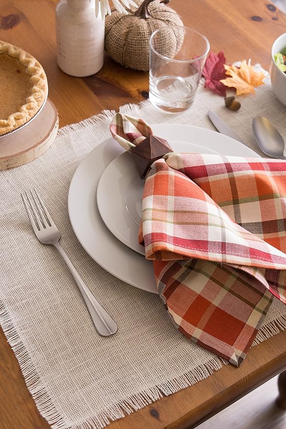 DII Jute Burlap Collection Kitchen Tabletop, Placemat Set, 13x19, Solid Ivory, 6 Count
