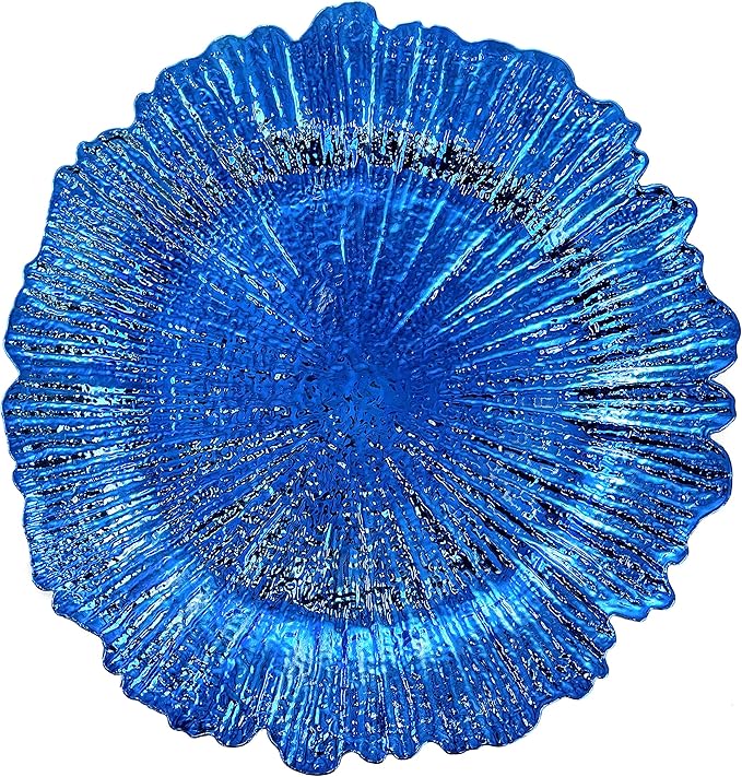 allgala 13-Inch 48-Pack Heavy Quality Round Charger Plates-Reef Royal Blue-HD80337