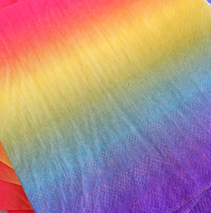 Rainbow Napkins - 50 Pack Disposable Birthday Paper Napkins Rainbow Ombre Gradient for Pride Month Party Supplies - 6.5" x 6.5" inches.