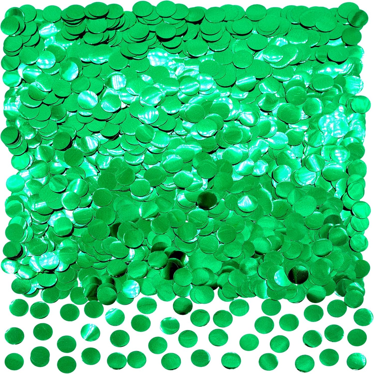 Green Foil Metallic Round Table Confetti Decor - Summer Tropical Jungle Safari Baby Shower Birthday Party Mylar Scatter Confetti Decorations, 60g