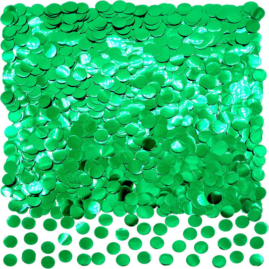 Green Foil Metallic Round Table Confetti Decor - Summer Tropical Jungle Safari Baby Shower Birthday Party Mylar Scatter Confetti Decorations, 60g