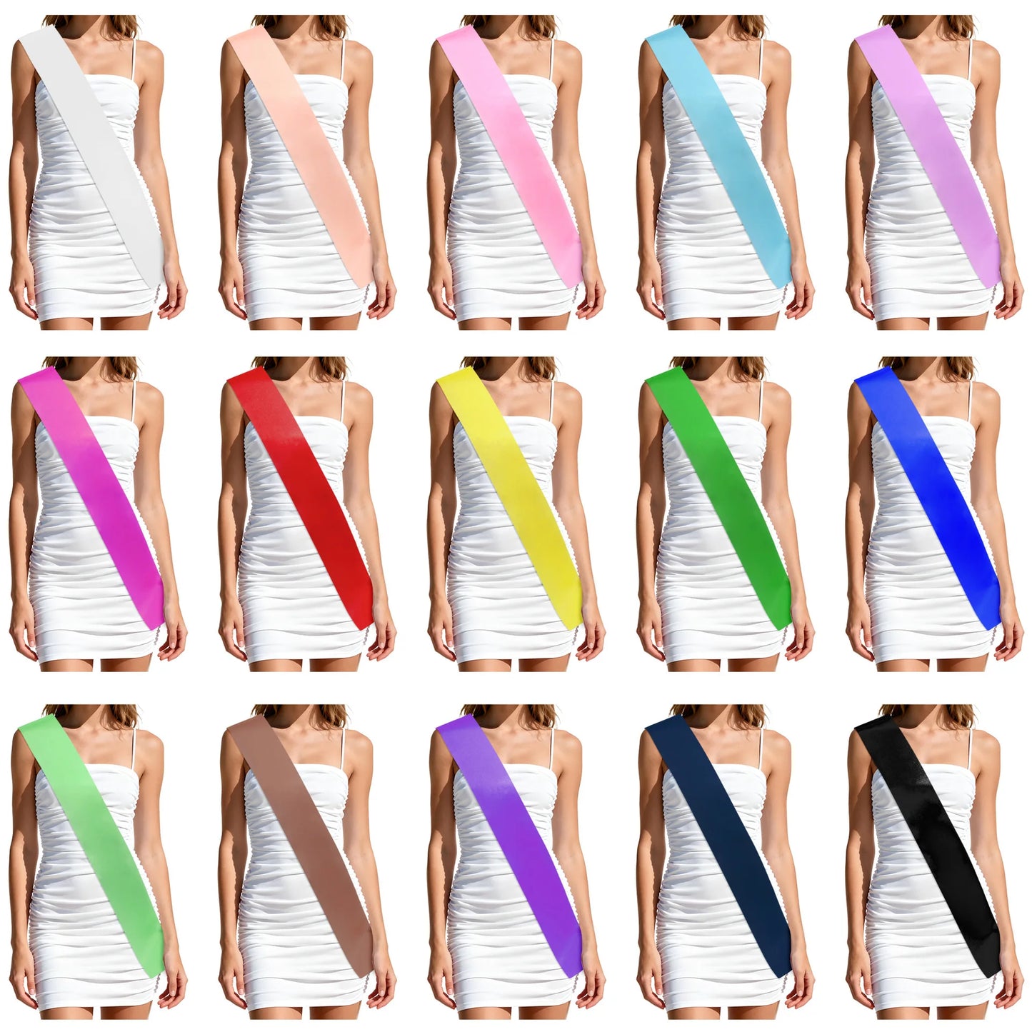 1 Piece Blank Satin Sash Plain Sash Party Event Diy Your Own Sash Wedding Bachelorette Party Bridal Shower Birthday Party Favors