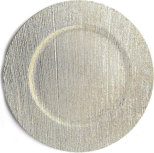 allgala 13-Inch 6-Pack Heavy Quality Round Charger Plates-Texture Gold-HD80355