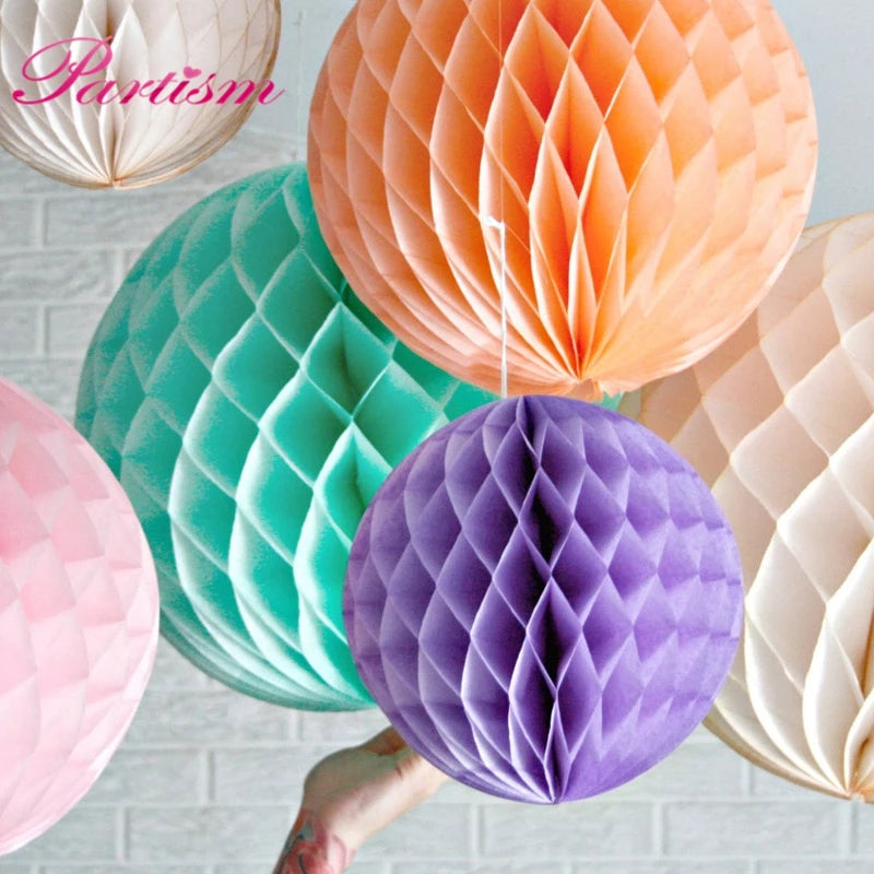 10PCS 4''(10cm) Tissue Paper Lantern Honeycomb High Quality Ball For Home Garden Wedding & Kids Birthday Party Decorations