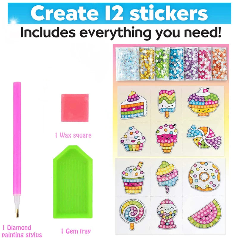 Kids Big Gem Diamond Painting Kit DIY Art Crafts Magical 5D Crysal Paint by Number Mosaic Stickers Boys Girls Diamond Embroidery